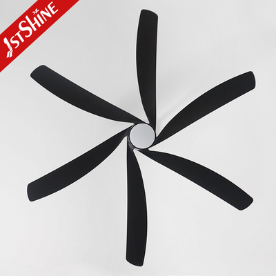 Larger 6 Abs Blades Modern Ceiling Fan Led Light Black High Air Volume 65 Inches