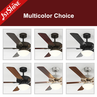 5*MDF Blades Living Room Ceiling Fan Electric Cold Air E27 LED Chandelier Fan