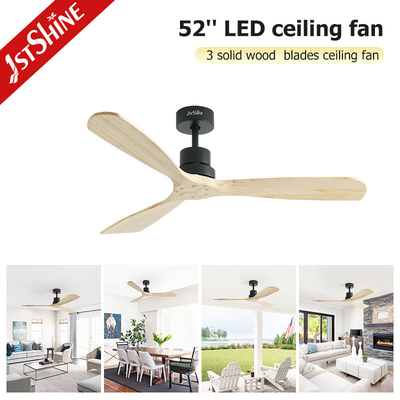 Wood Ceiling Fan With Dc Motor Low Noise High Speed Downrod Ceiling