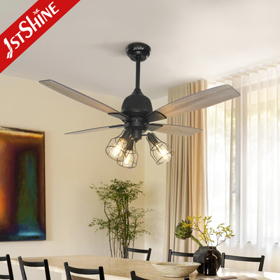 Indoor 48 inch Industrial Style Ceiling Fan With Light Remote Control