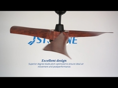 কাঠের রঙ 54 ইঞ্চি LED সিলিং ফ্যান 3 রিমোট কন্ট্রোল সহ প্লাস্টিক ব্লেড