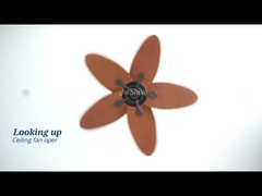 বড় বায়ুপ্রবাহ কম নয়েজ 5 ব্লেডের নেতৃত্বে শক্তি সঞ্চয়কারী সিলিং ফ্যান রিমোট কন্ট্রোল সহ