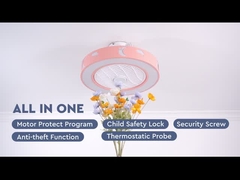 ফ্লাশ মাউন্ট এলইডি সিলিং ফ্যান পিঙ্ক সিলিং ফ্যান সহ শিশুদের থিম，ডিসি মোটর