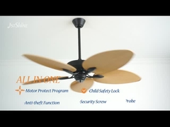 ট্রপিক্যাল স্টাইলের সিলিং ফ্যান 56 ইঞ্চি ডিসি মোটর 5 ব্লেডের সিলিং ফ্যান রিমোট কন্ট্রোল সহ