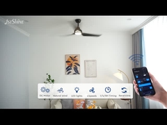 ৫২ ইঞ্চি কালো রিমোট LED সিলিং ফ্যান Abs Blade Whisper-Quiet Motor