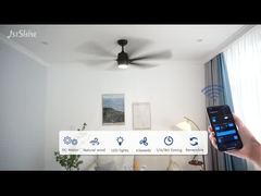 65 ইঞ্চি বৃহত্তর সিলিং ফ্যান উচ্চ বায়ু ভলিউম কালো প্লাস্টিক ব্লেড ডিসি মোটর