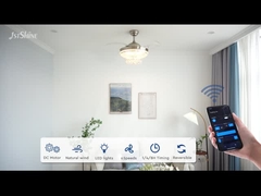 হালকা বিলাসবহুল fandelier ডিসি মোটর সঙ্গে retractable ক্রিস্টাল সিলিং ফ্যান