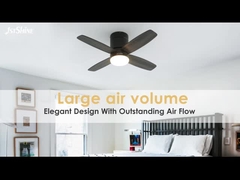 36 ইঞ্চি আধুনিক নেতৃত্বাধীন অদৃশ্য সিলিং ফ্যান মিনি 4 প্লাইউড ব্লেডস নিম্ন প্রোফাইল ডিমিং লাইট