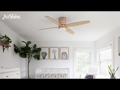 LED নিম্ন প্রোফাইল বেডরুম Mdf ব্লেড নীরব ডিসি মোটর সঙ্গে দূরবর্তী সিলিং ফ্যান