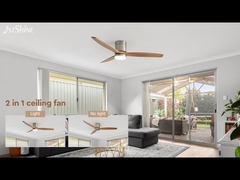 2 ইন 1 সিলিং ফ্যান সঙ্গে দূরবর্তী নিম্ন সিলিং LED আলো সঙ্গে কঠিন কাঠের ফলক