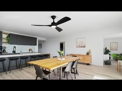 হালকা ডিসি মোটর উচ্চ গতির কালো স্মার্ট ফ্যান সহ 2in1 সিলিং ফ্যান