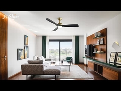 ডিসি মোটর সহ 52 ইঞ্চি আধুনিক এলইডি সিলিং ফ্যান, কালো এবিএস ব্লেড