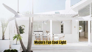 52 ইঞ্চি সাদা আধুনিক সিলিং ফ্যান এলইডি লাইট