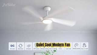 শান্ত সাদা সিলিং ফ্যান LED লাইট 52 ইঞ্চি আধুনিক