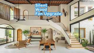 52 ইঞ্চি কালো কাঠের সিলিং ফ্যান সাইলেন্ট ডিসি মোটর
