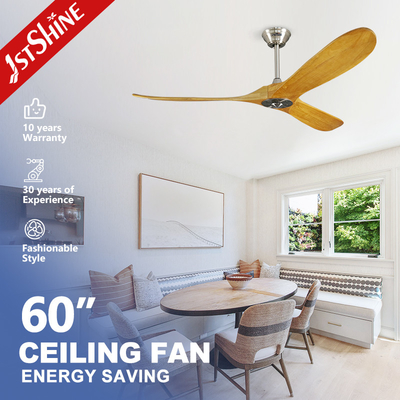 গুণ  Hotel Decorative Wooden Blade Ceiling Fan With DC Motor Remote Control কারখানা