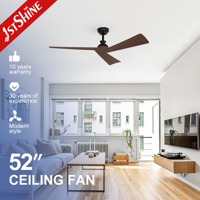 গুণ  Lower Noise Sleek Black Ceiling Fan with Dark Wood Grain Blades and Remote Control Switch Type কারখানা