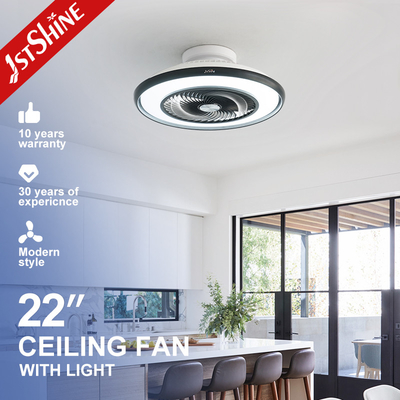 গুণ  22 Inches Flush Mount Led Bladeless Ceiling Fan Low Profile Dimming Light কারখানা