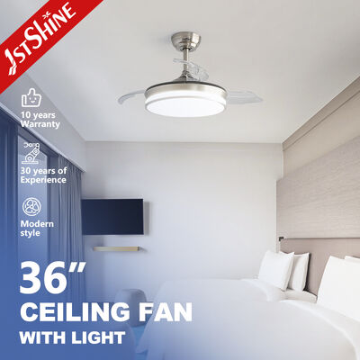 ভালো দাম বেডরুম বা অফিসের জন্য ডিমমেবল লাইট এবং ভাঁজযোগ্য ব্লেড সহ 36 ইঞ্চি retractable সিলিং ফ্যান অনলাইন